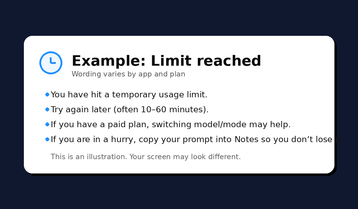 Optional: example error / limit message